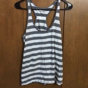 American Eagle Gray & White racerback tank top